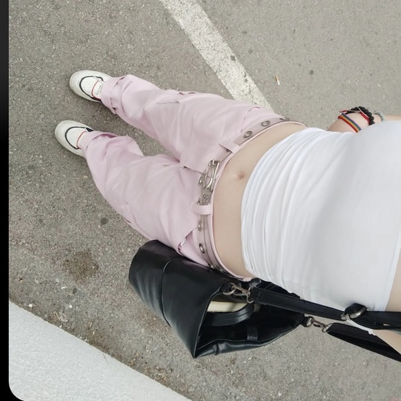 Pink cargo pants low waist - Picture 1 of 2